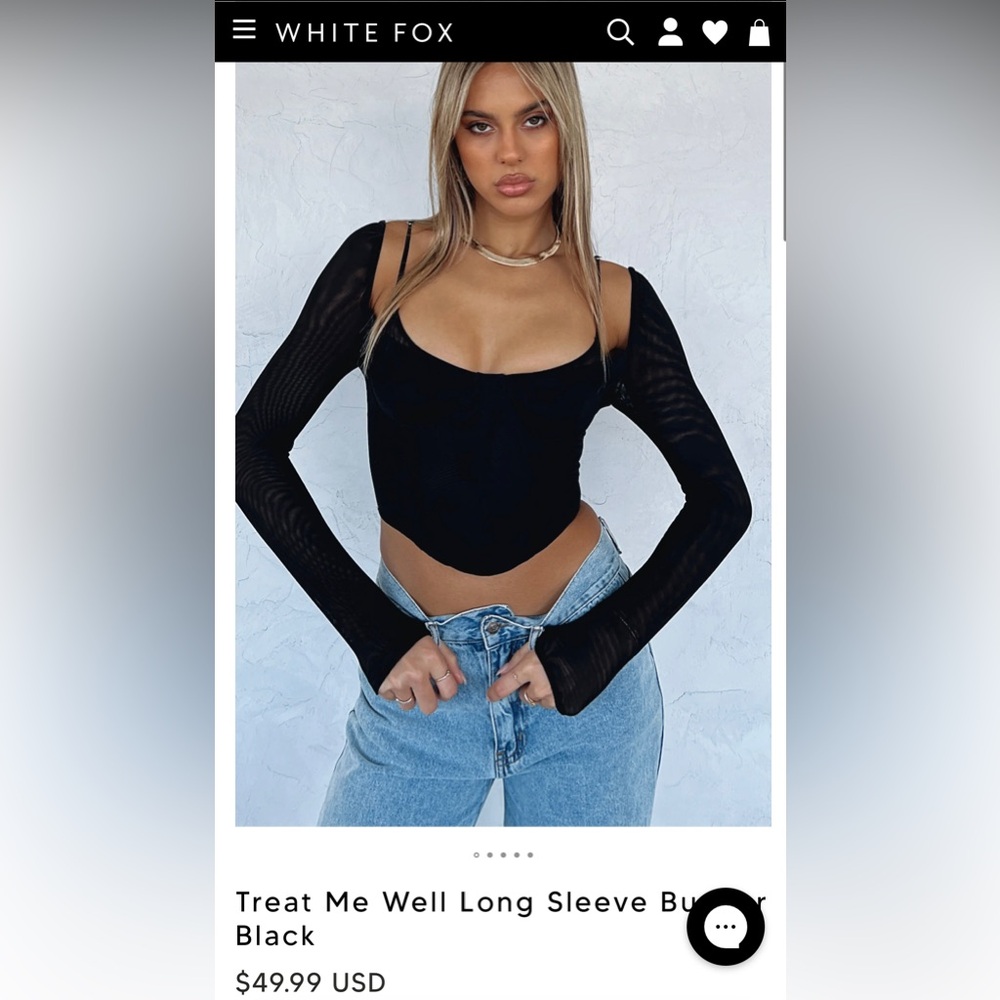 NWT White Fox Corset Top Color White Size S